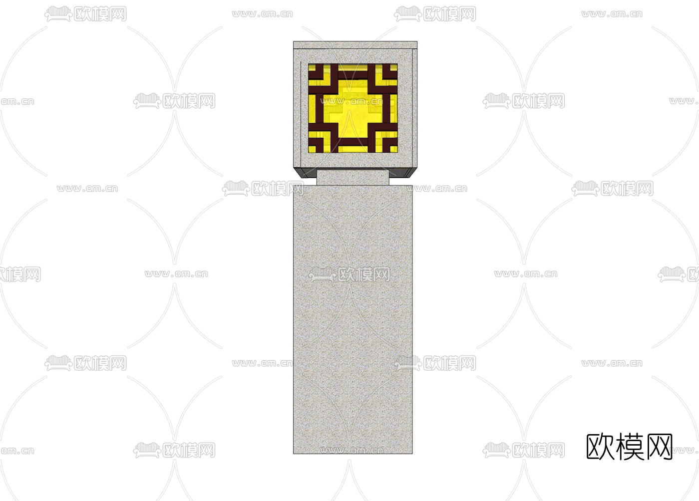 新中式景观灯免费su模型下载