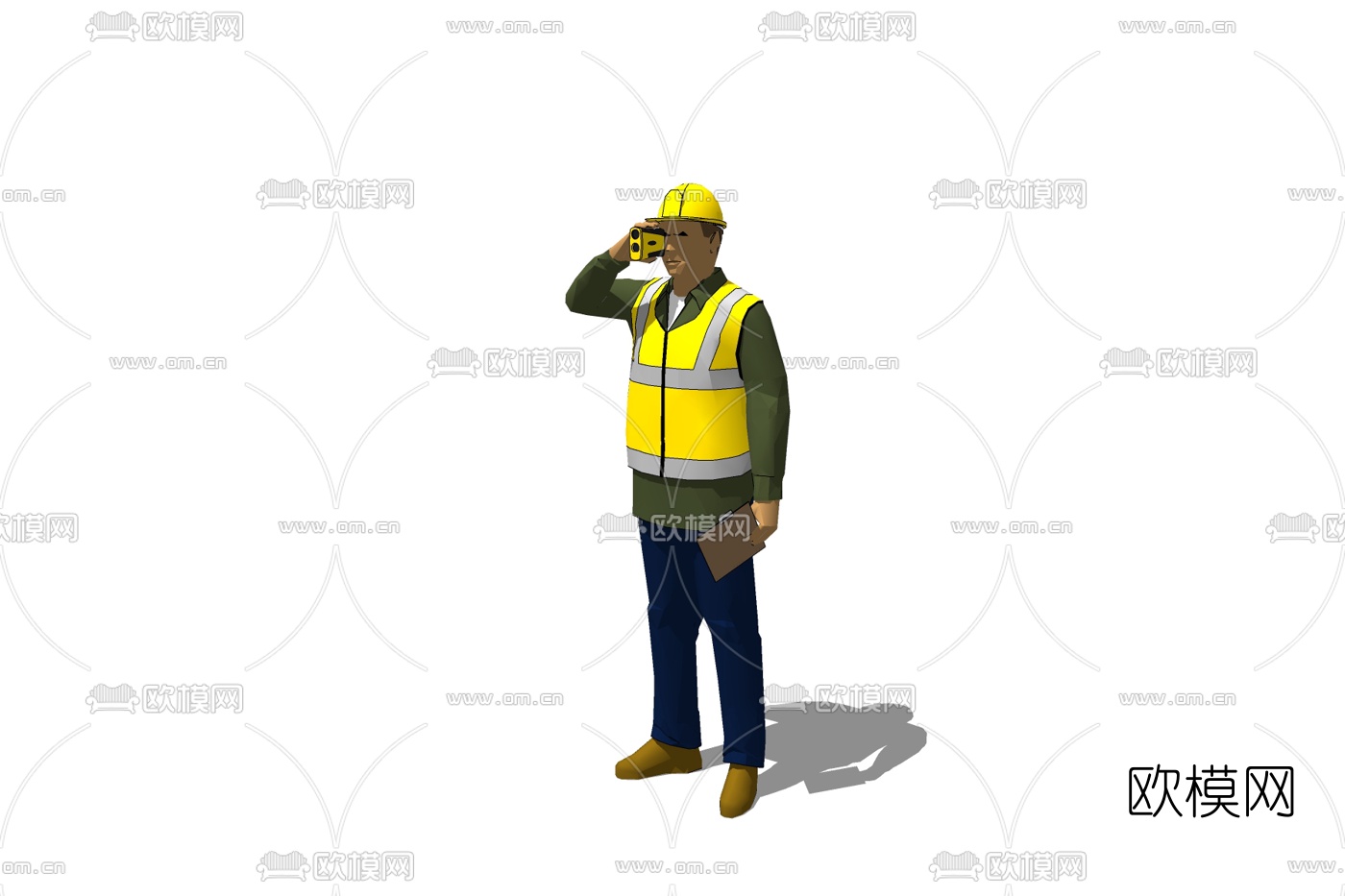 现代测量工作人员免费su模型下载