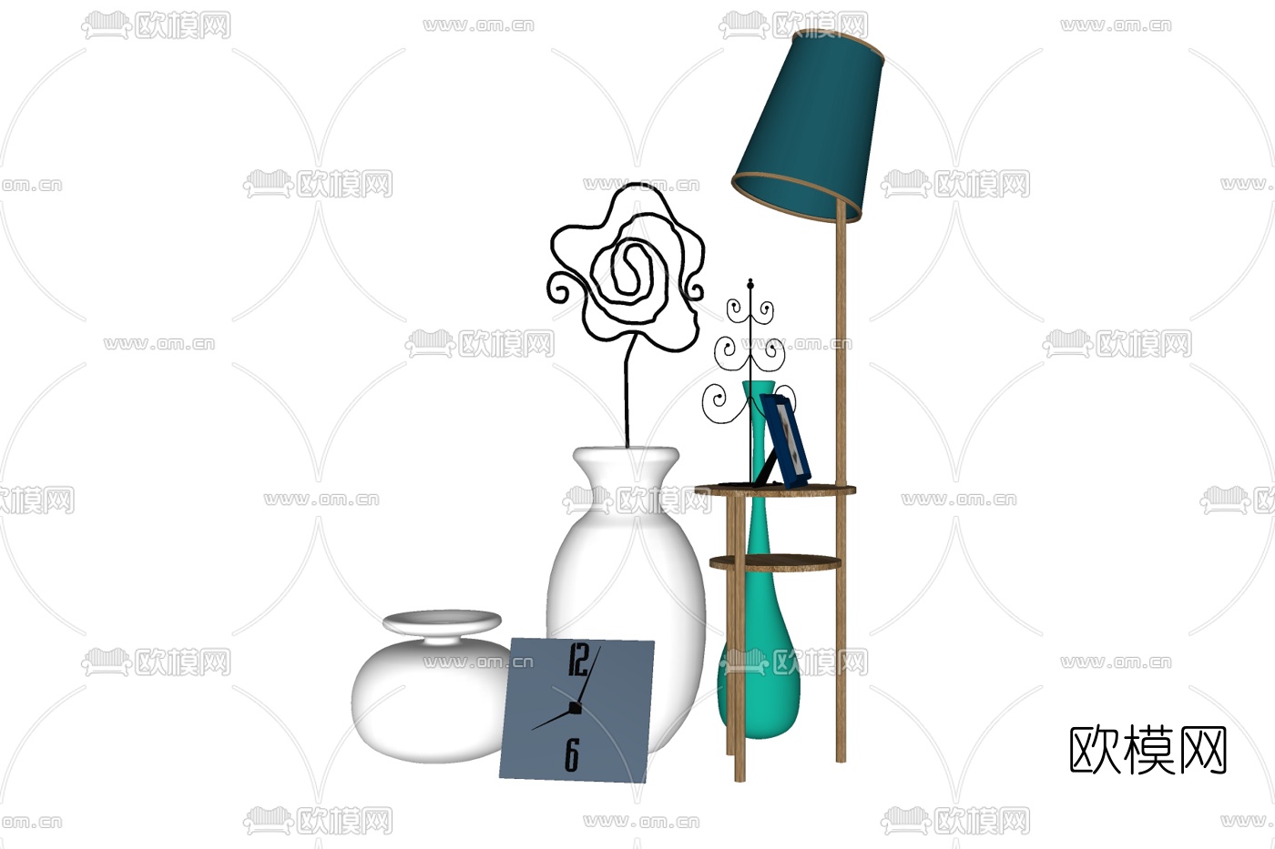 新中式装饰品免费su模型下载