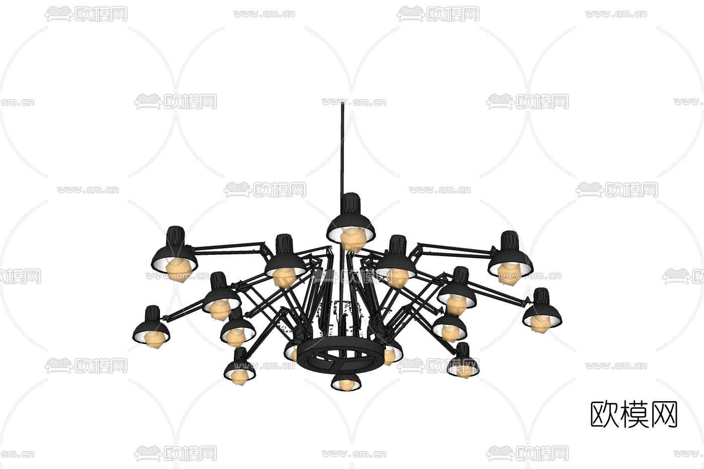 工业风蜘蛛吊灯免费su模型下载