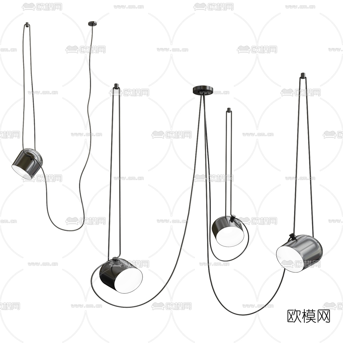 现代简易吊灯3d模型