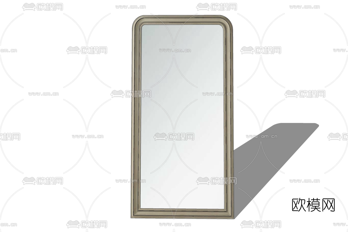 现代方形试衣镜免费su模型下载