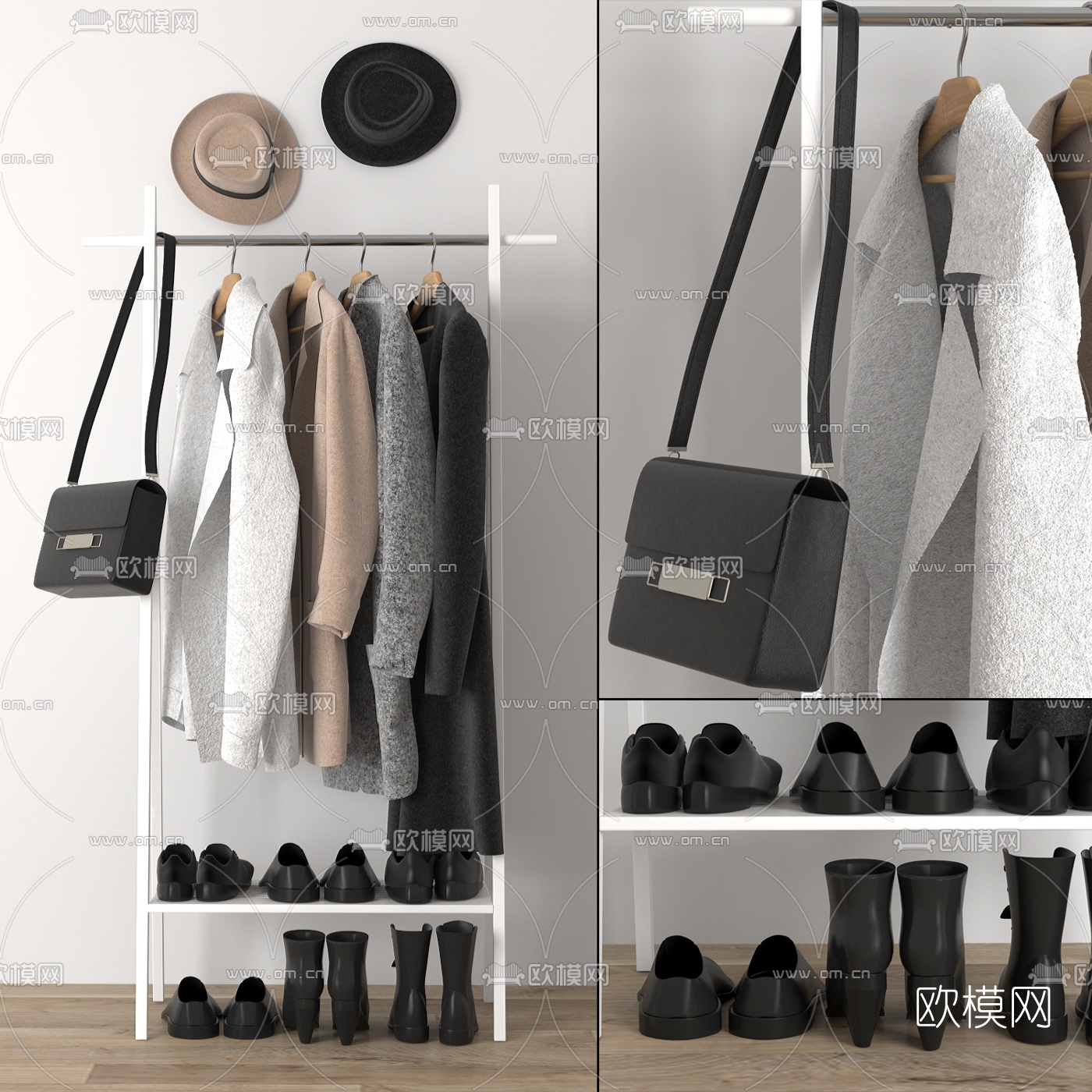 现代服饰皮鞋3d模型