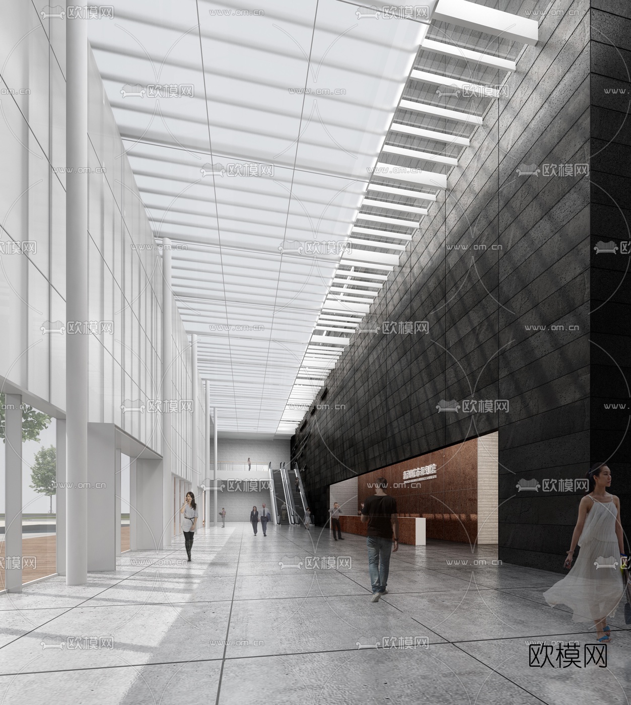 现代城市规划馆su模型下载（渲染图5）
