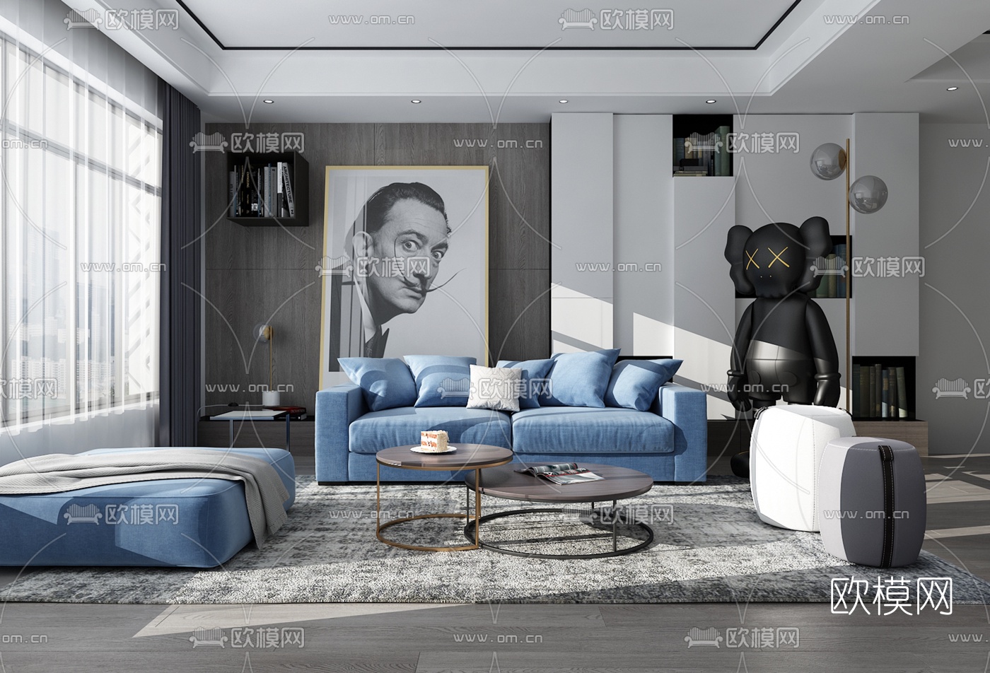 现代客厅沙发组合3d模型
