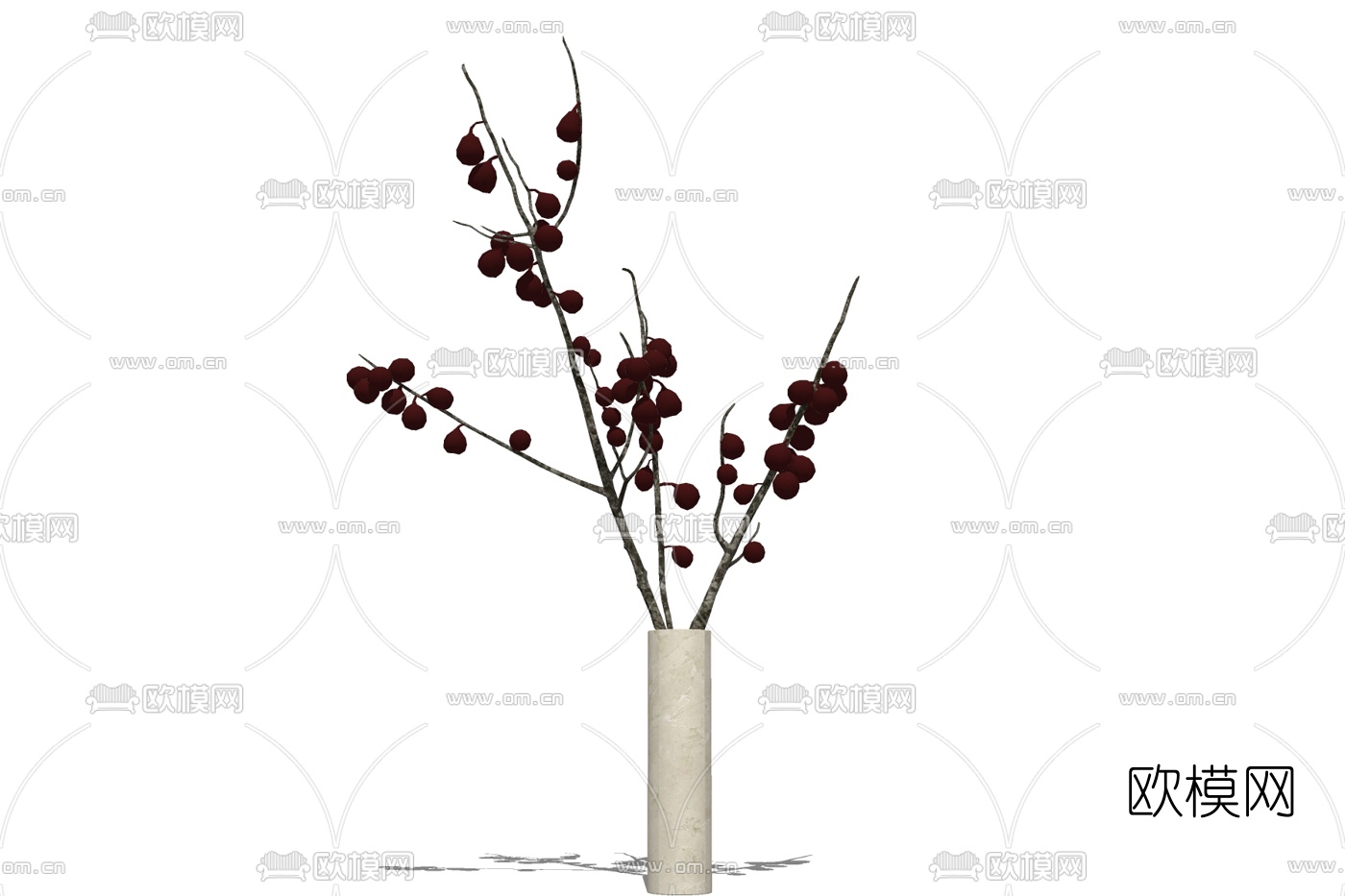 现代花瓶花卉免费su模型下载