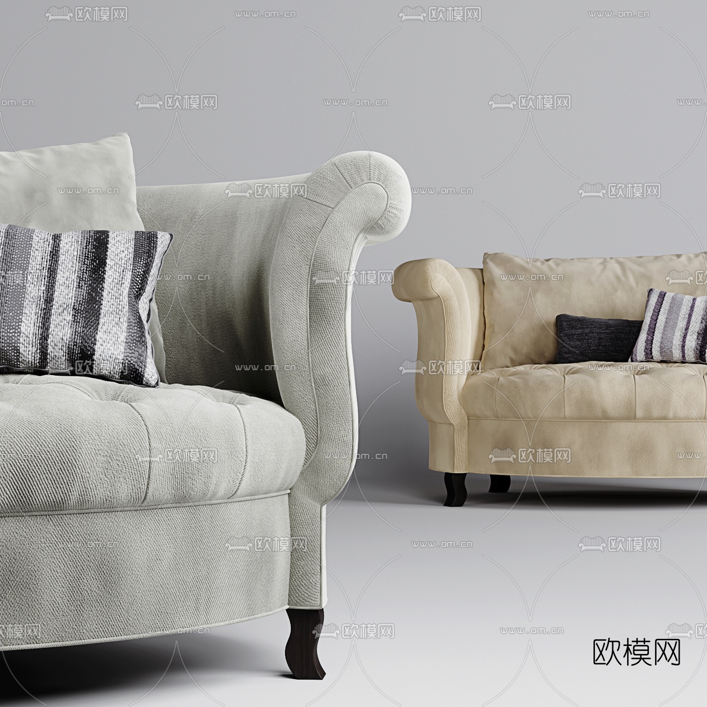 美式单人沙发3d模型