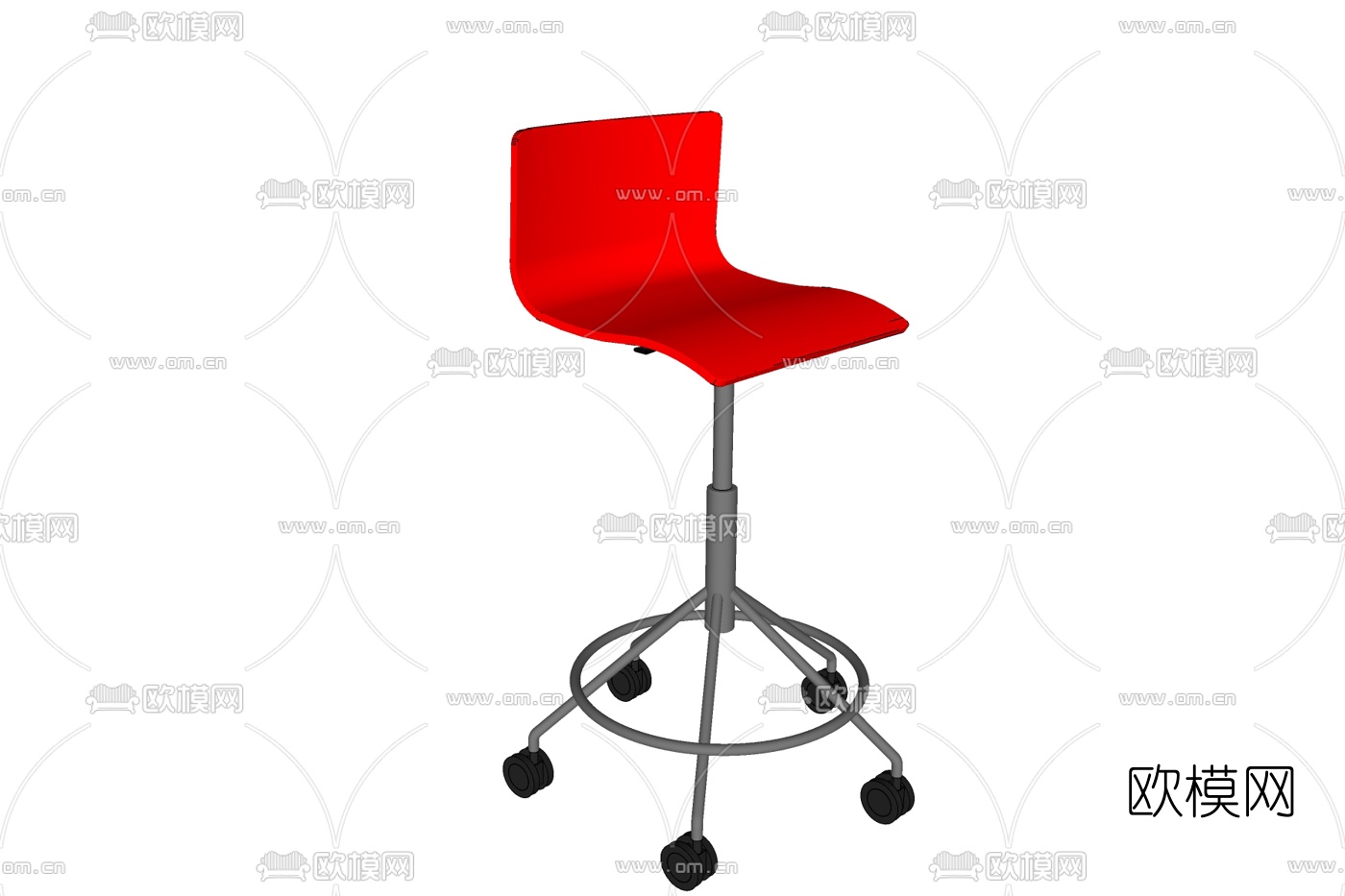 现代铁艺办公椅免费su模型下载
