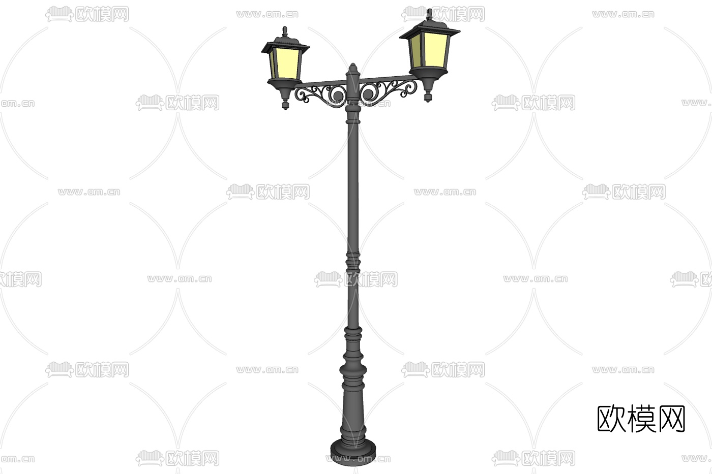 欧式金属路灯免费su模型下载