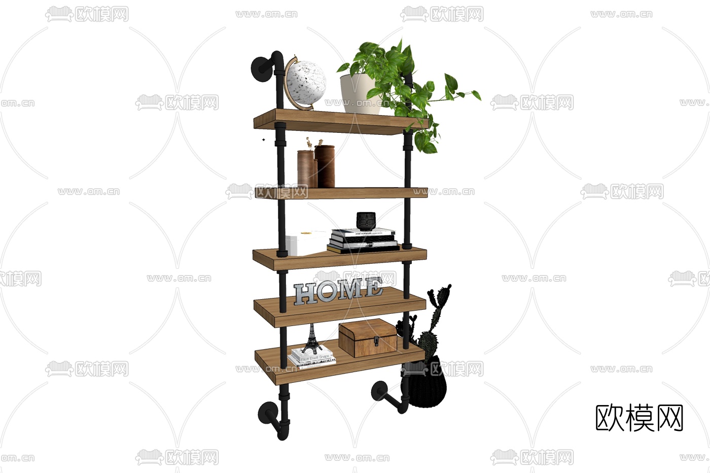 工业风装饰架免费su模型下载