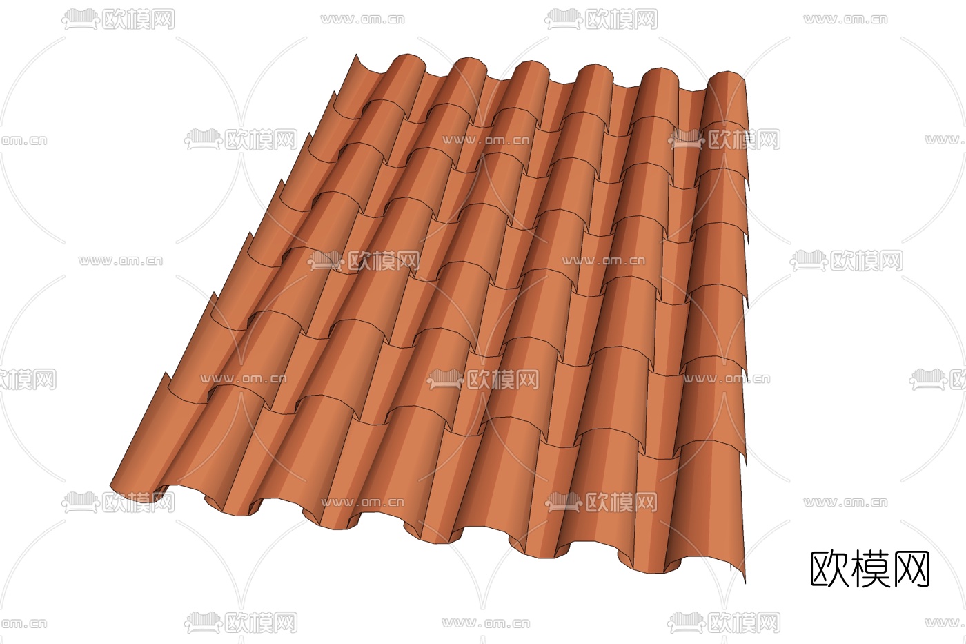 现代屋顶瓦片免费su模型下载