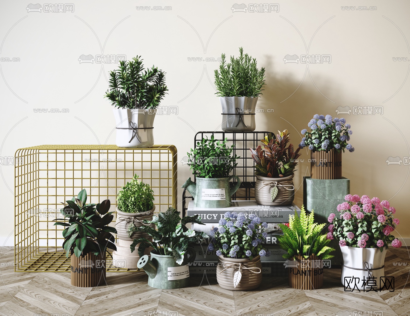 北欧绿植盆栽3d模型下载