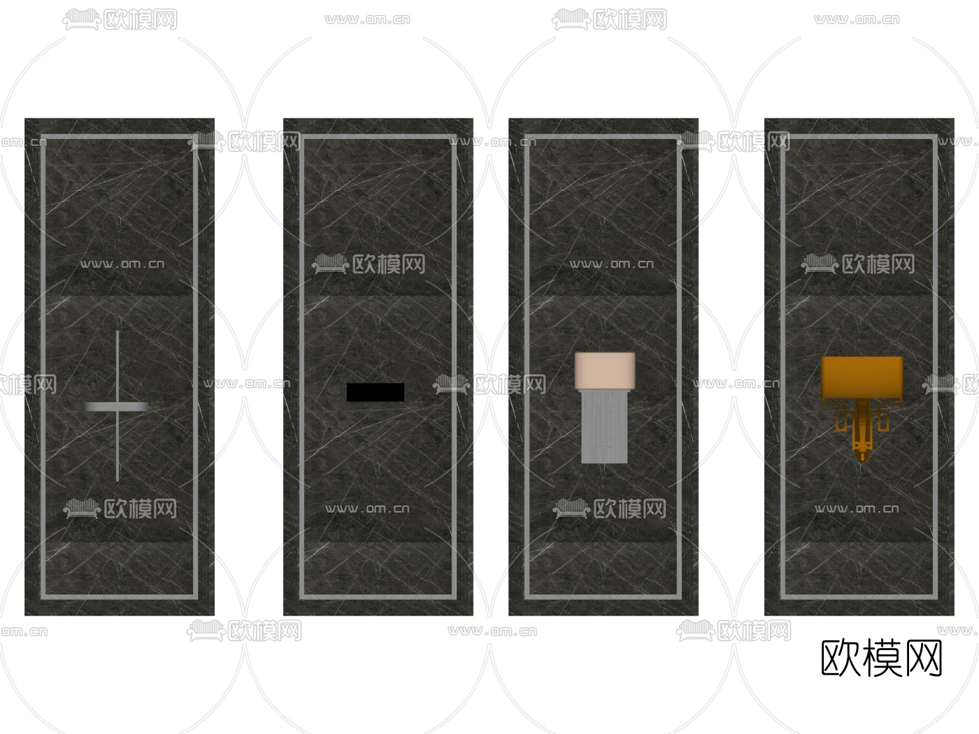 新中式金属壁灯组合su模型下载