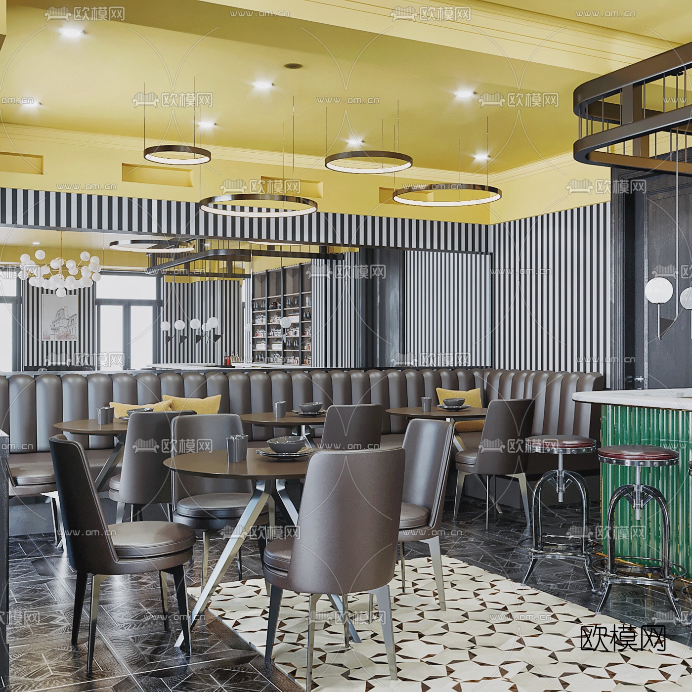 工业风主题餐厅3d模型下载（渲染图7）