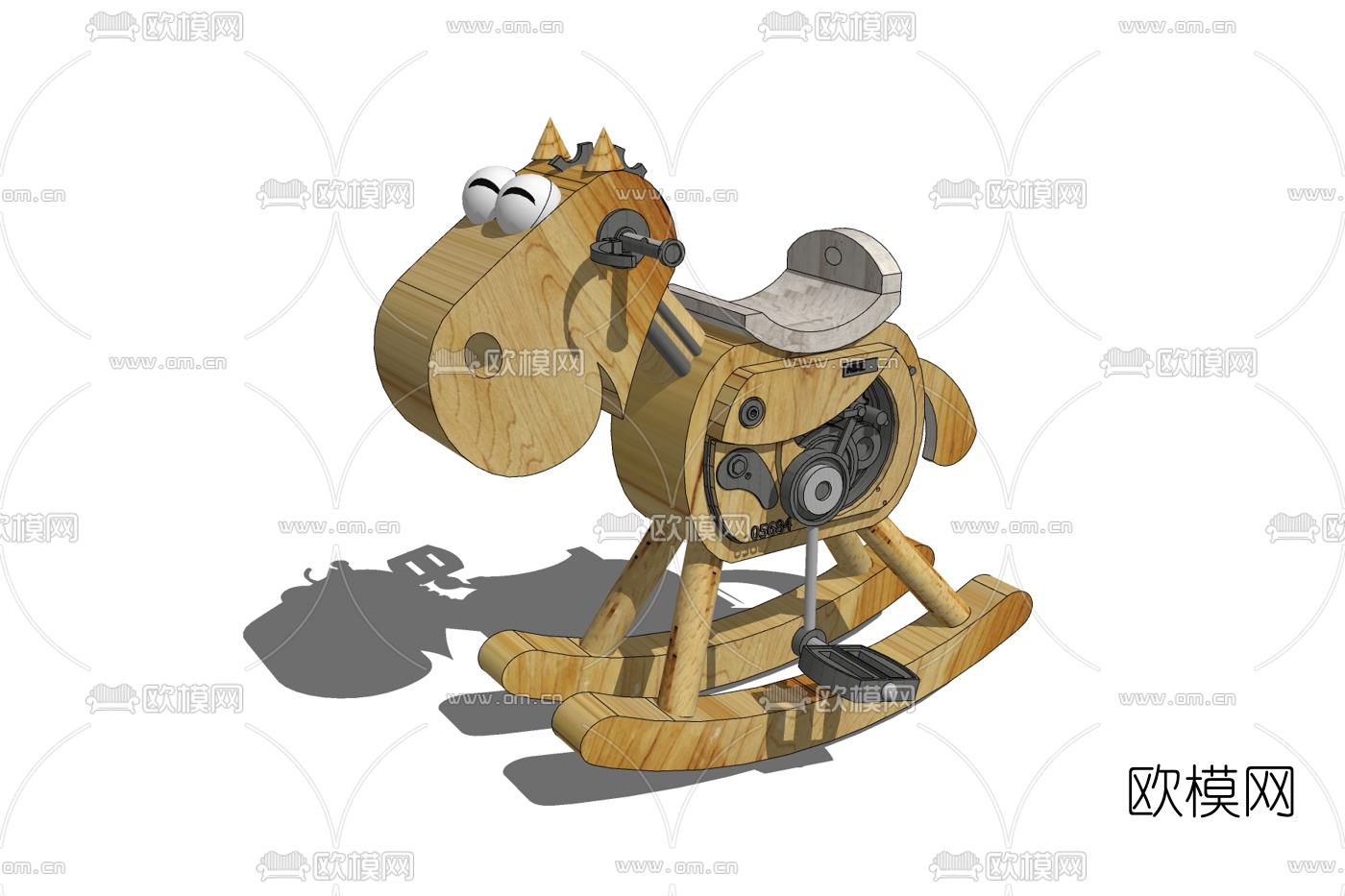 现代摇摇木马免费su模型下载
