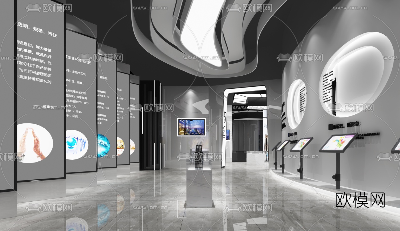 现代科普展厅3d模型