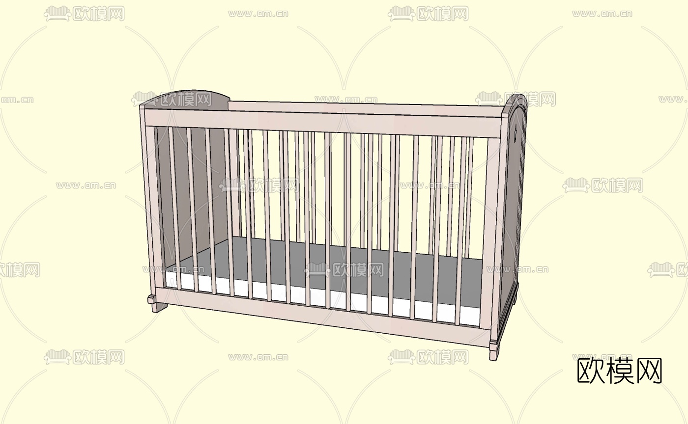 现代儿童床免费su模型下载