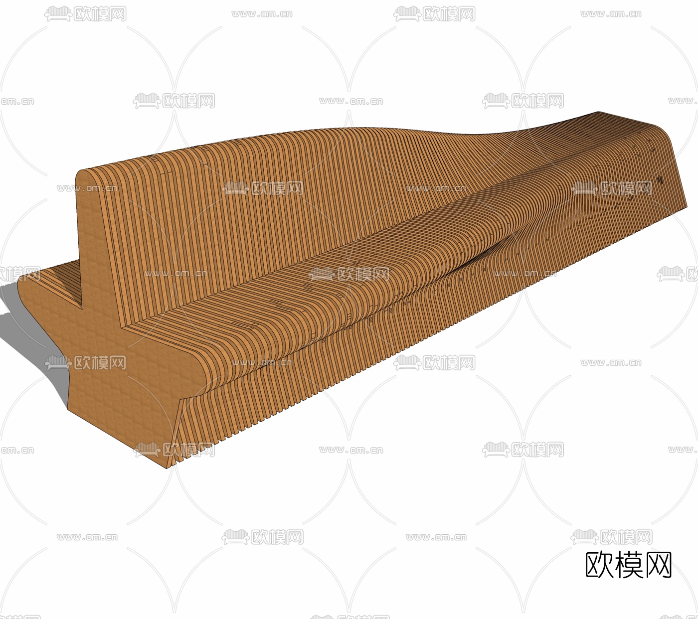 现代户外公用椅免费su模型下载