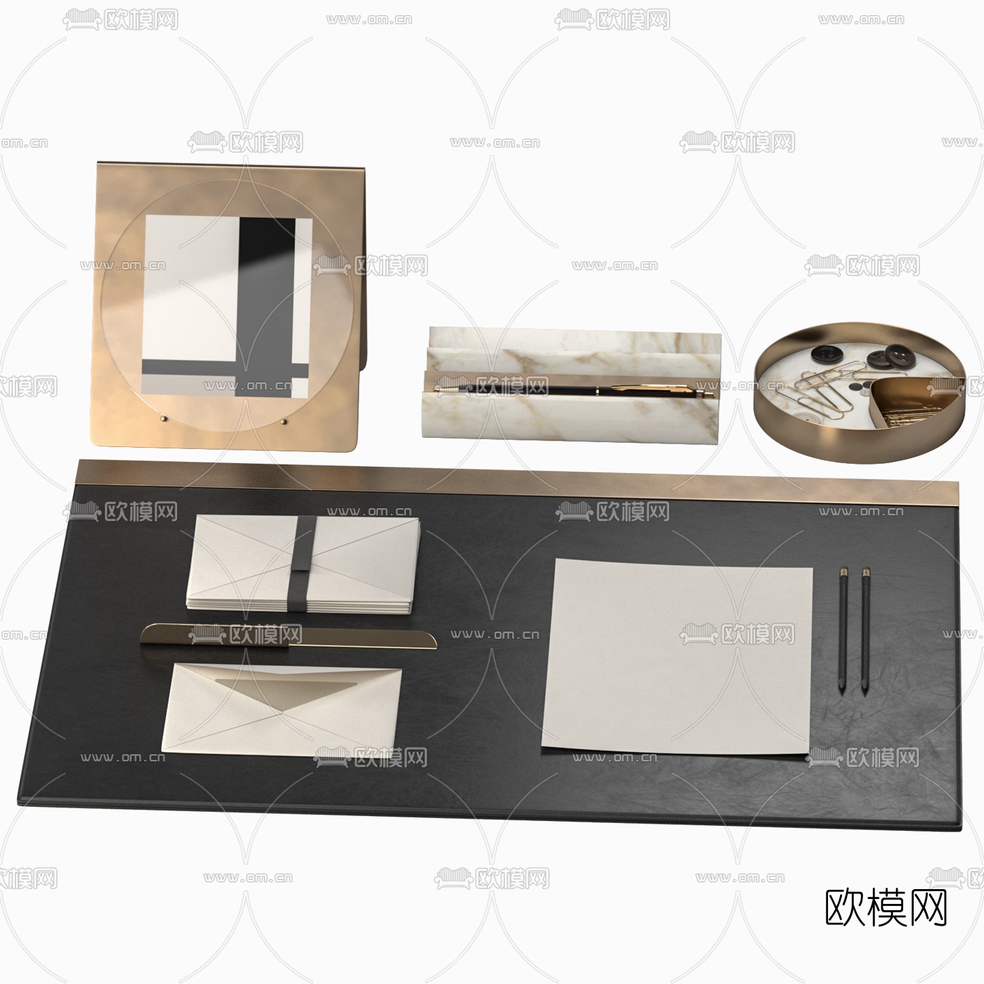 现代办公用品摆件3d模型