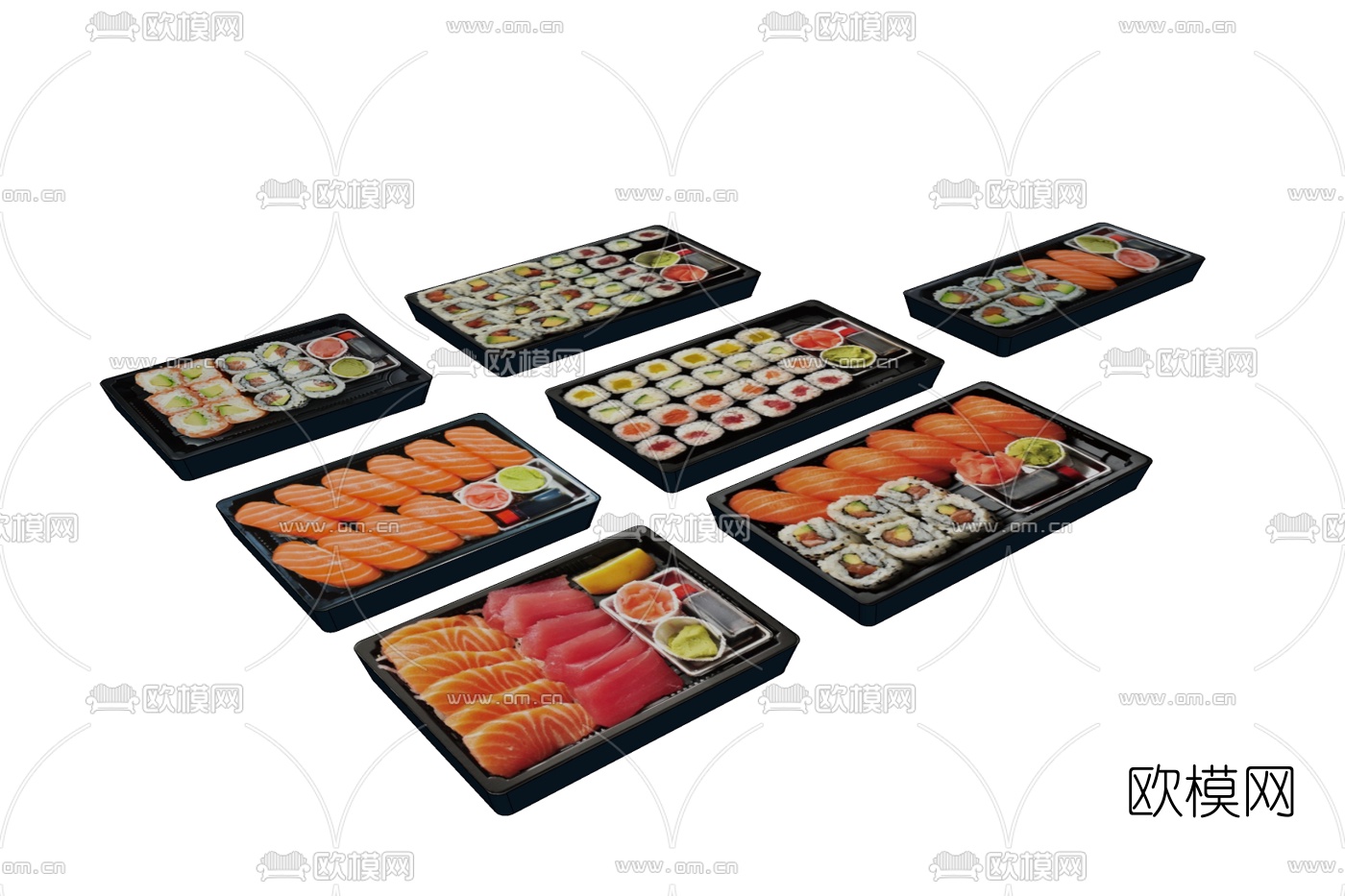 现代寿司组合免费su模型下载