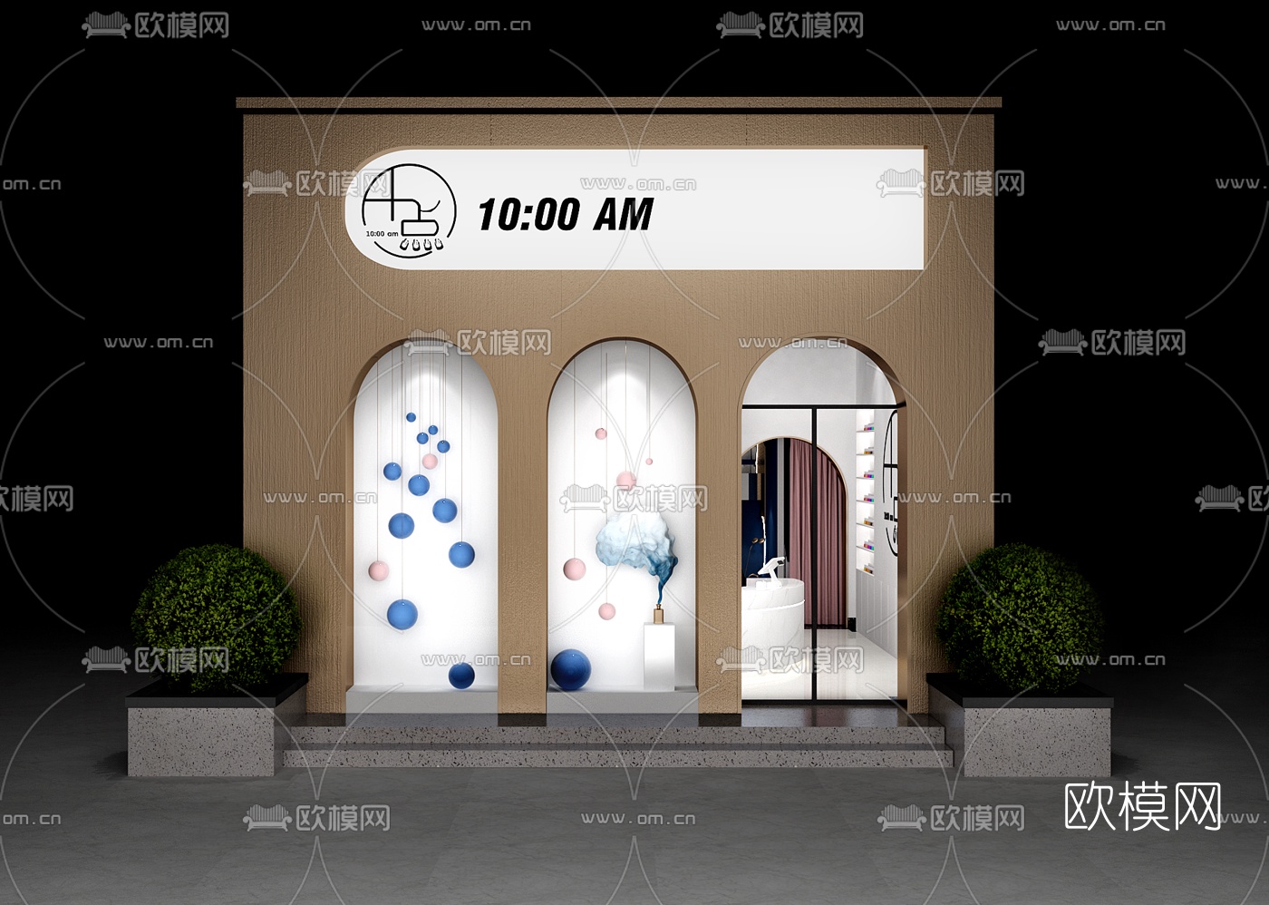 现代美甲店3d模型