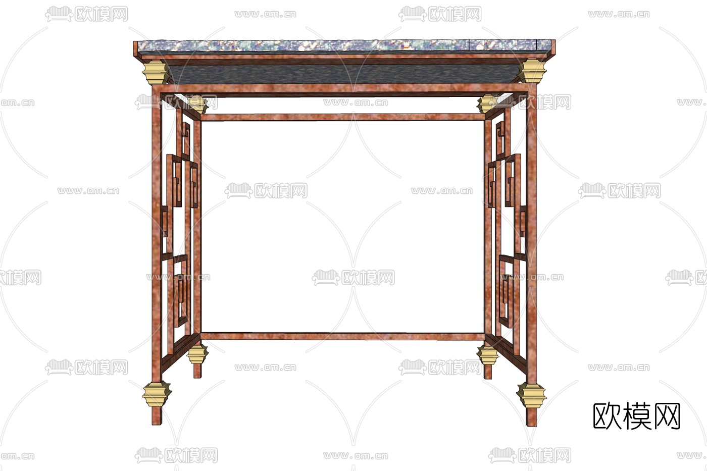 新古典金属端景台免费su模型下载