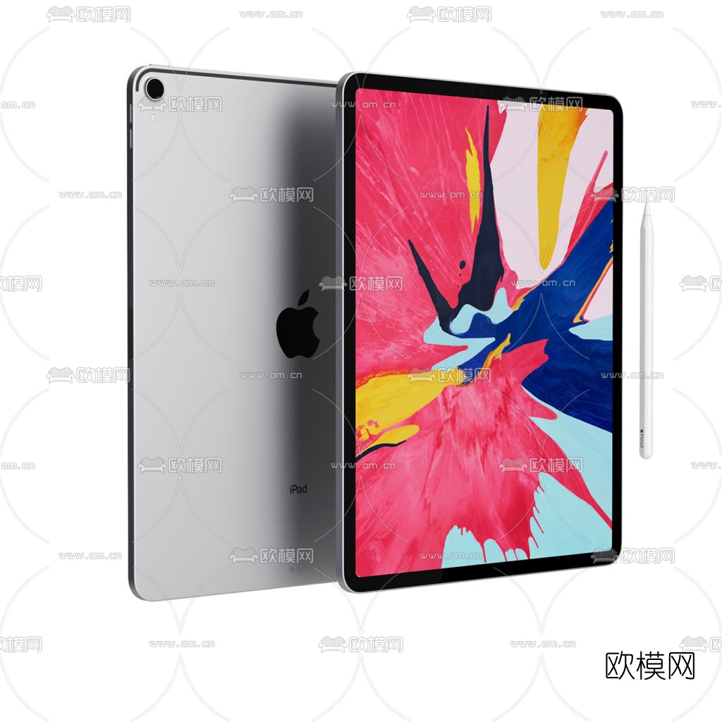 现代苹果iPad平板电脑3d模型下载