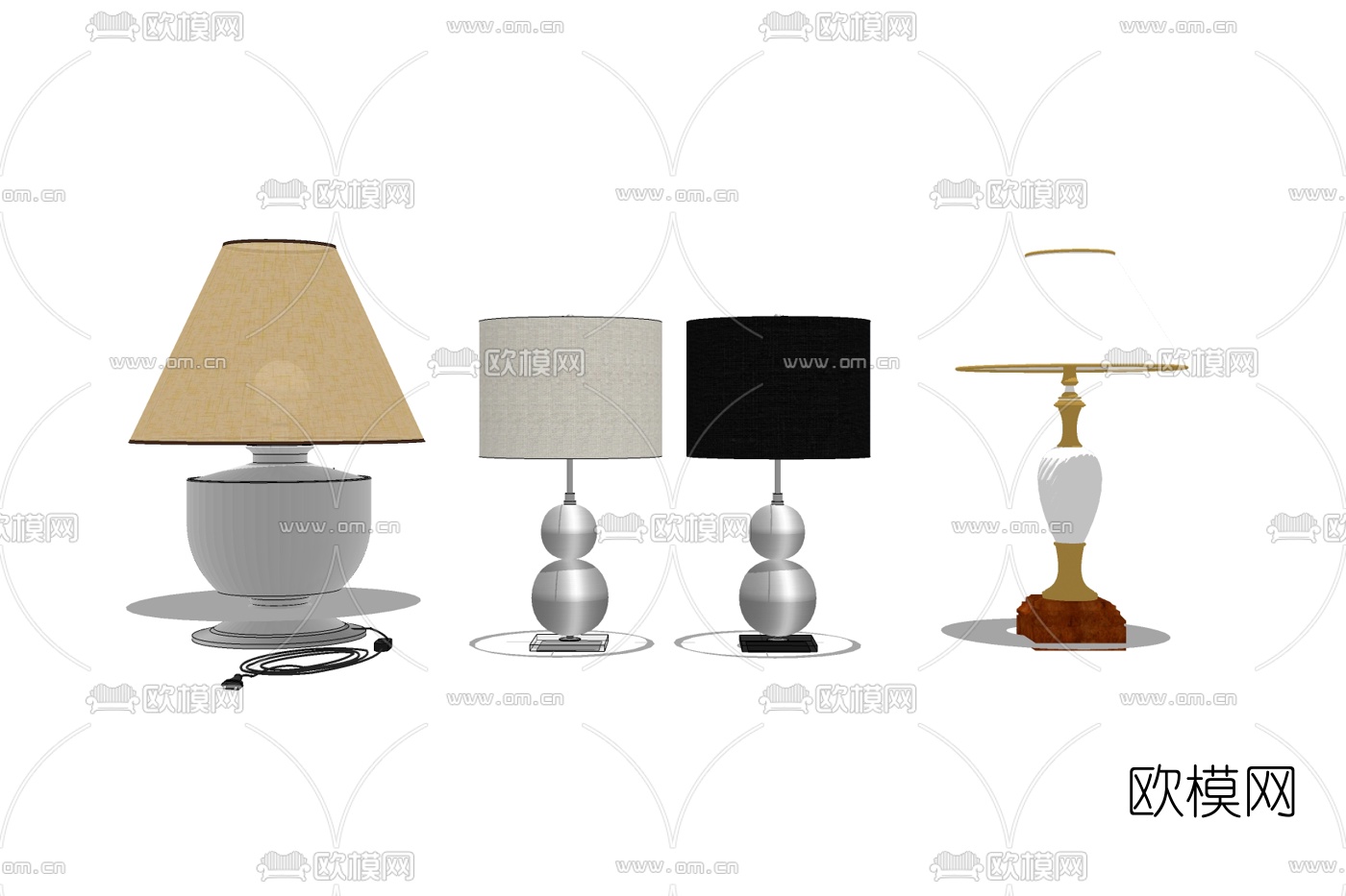 简欧台灯免费su模型下载
