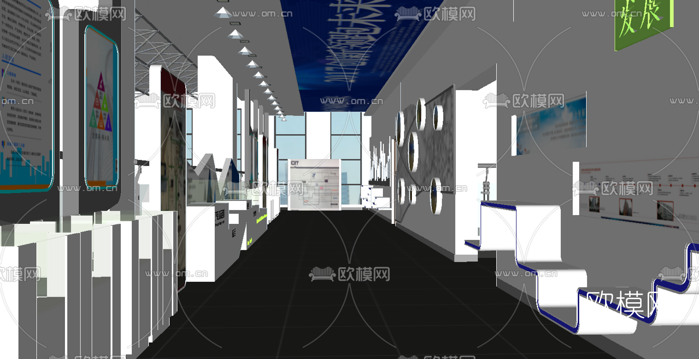现代科技展厅su模型下载（渲染图2）