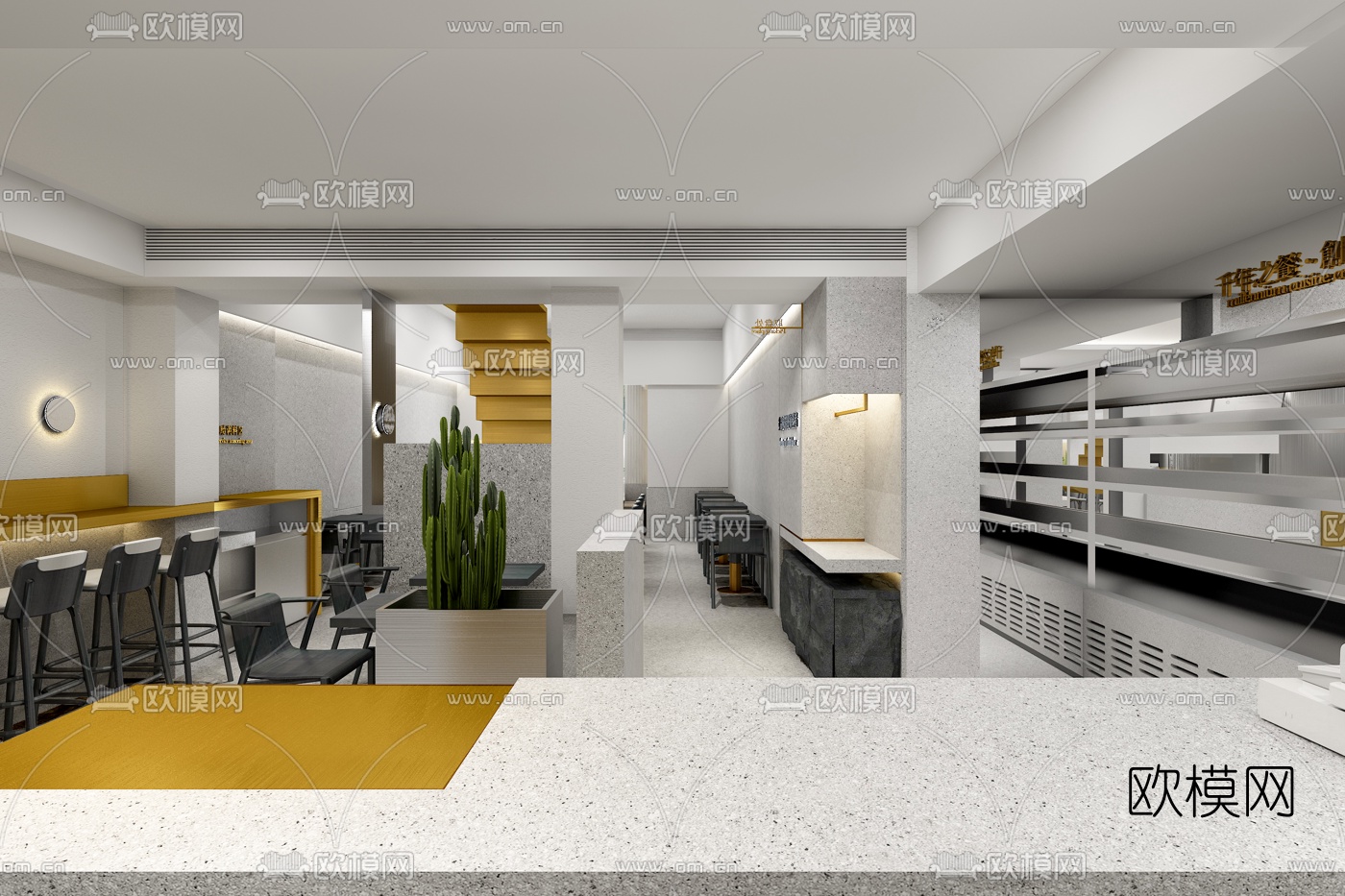 现代麻辣烫餐厅3d模型