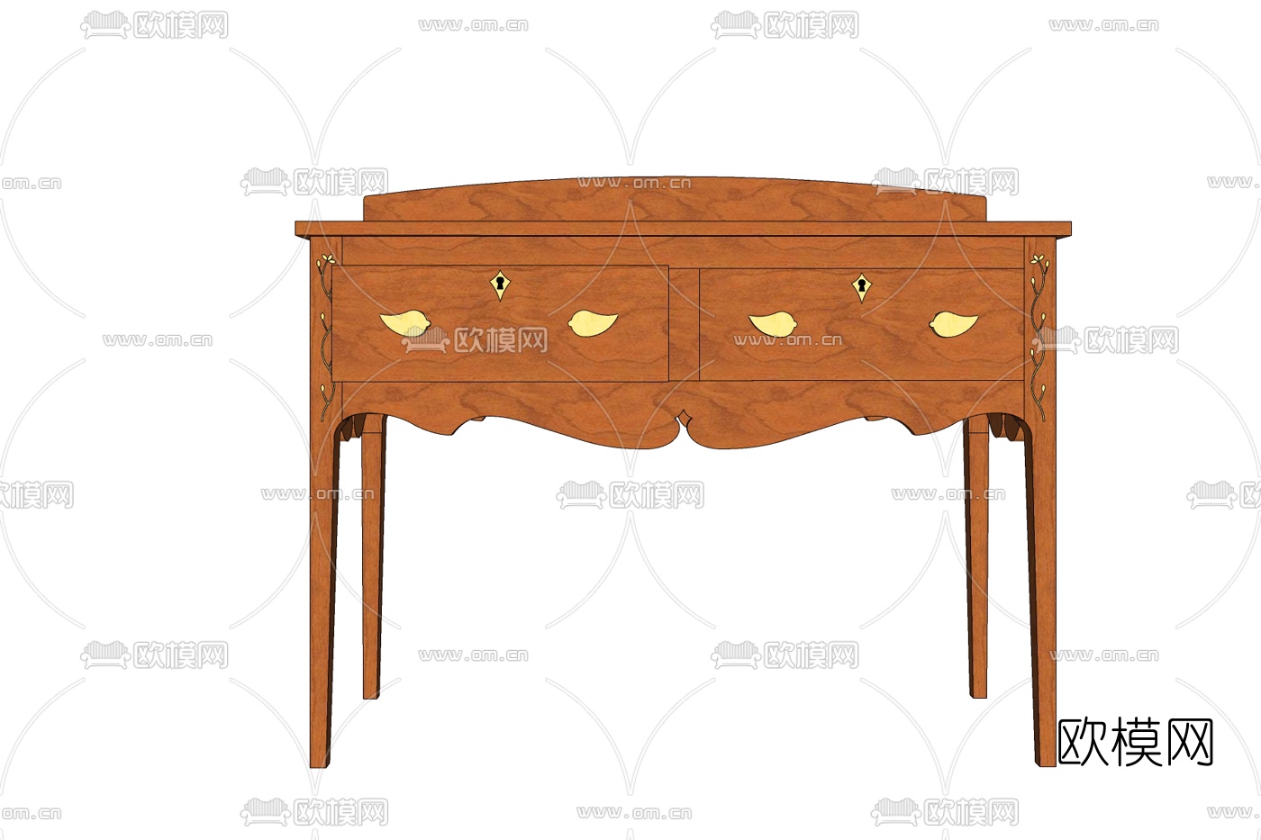 欧式实木端景柜免费su模型下载