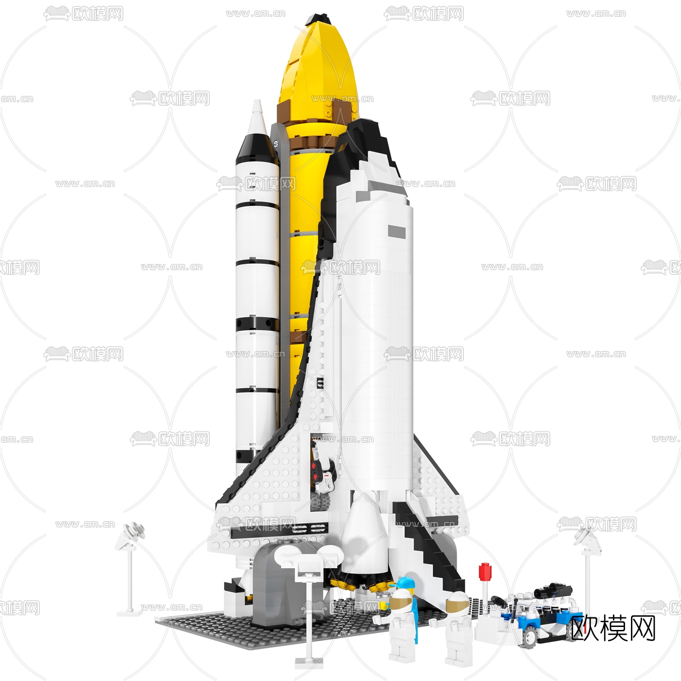 现代乐高航天火箭玩具3d模型