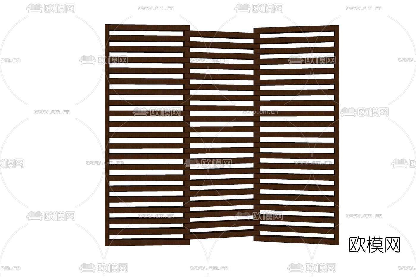 现代实木隔断屏风免费su模型下载