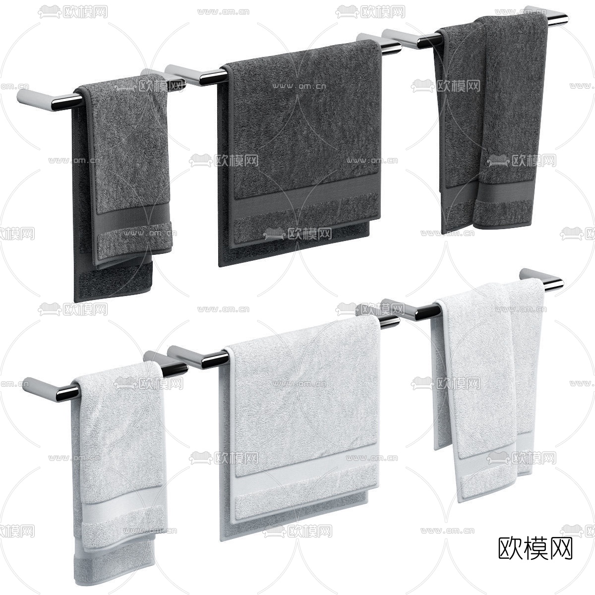 现代卫浴用品毛巾3d模型
