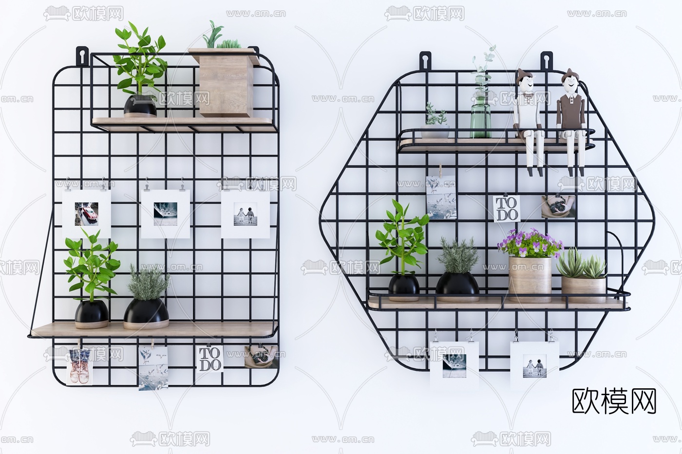 北欧铁艺壁架3d模型