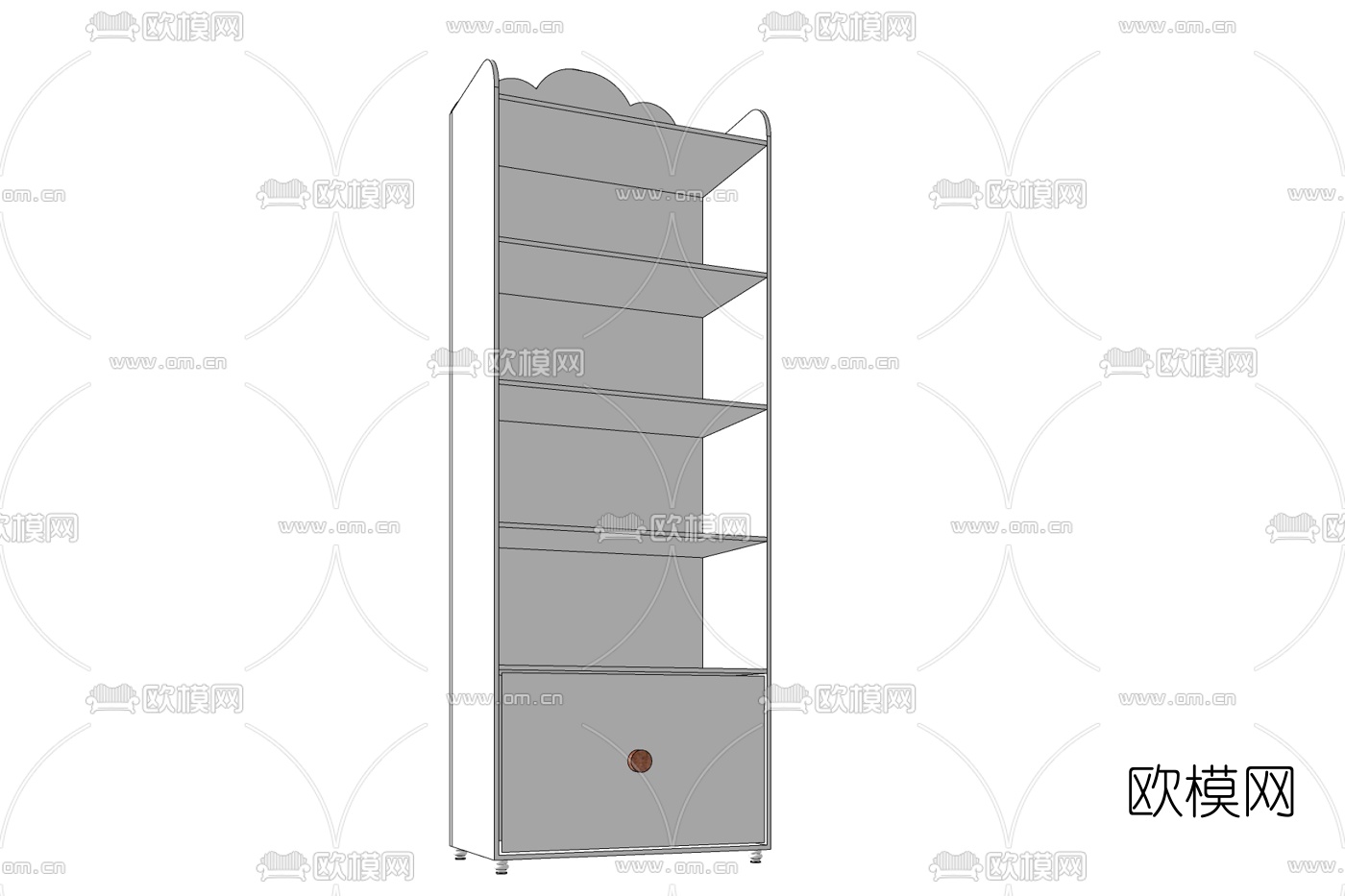 简欧实木装饰架免费su模型