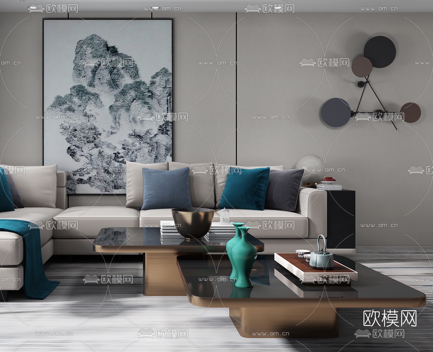 现代组合沙发3d模型