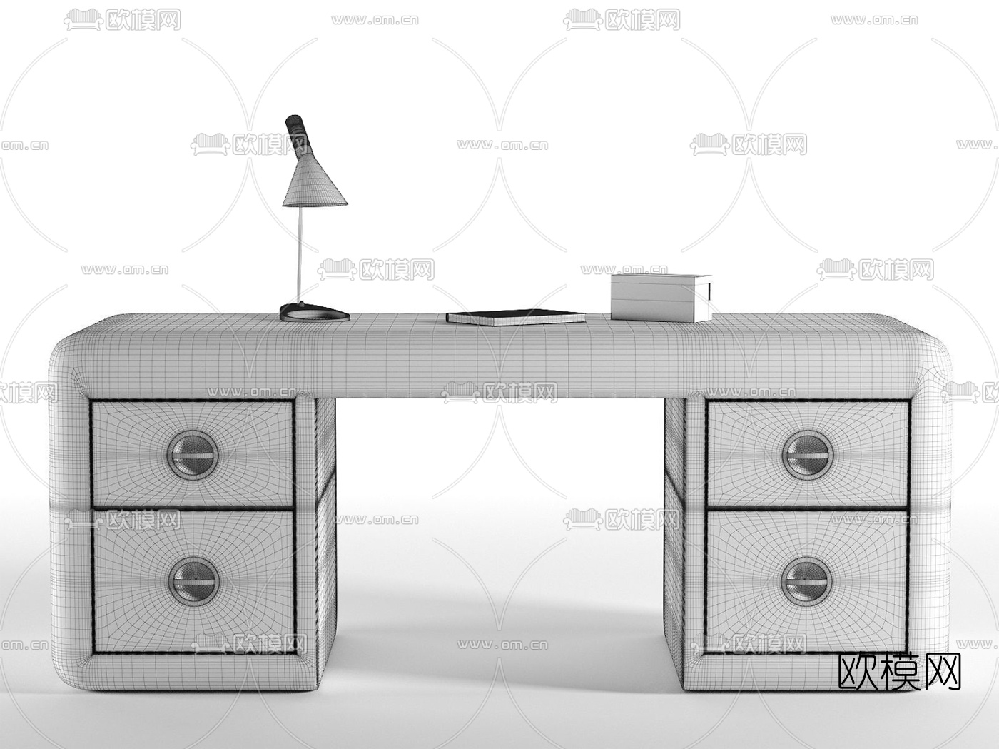 工业风金属班台办公桌3D模型