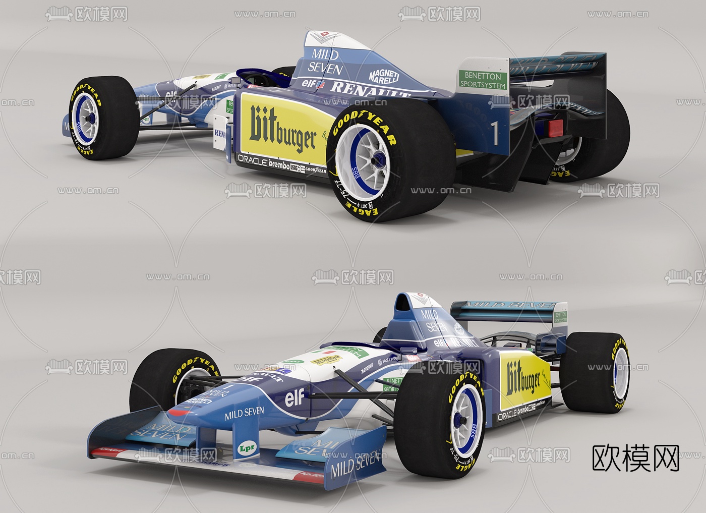 现代F1方程式赛车3d模型