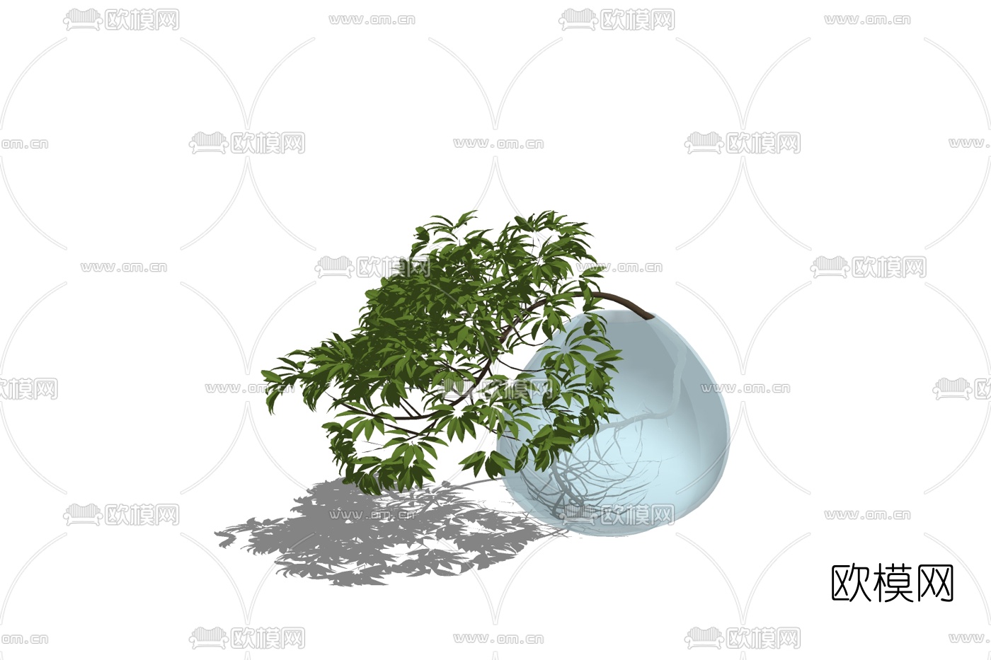 现代花瓶花卉免费su模型下载