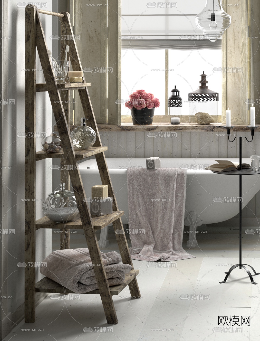 北欧卫生间浴室3d模型下载（渲染图1）