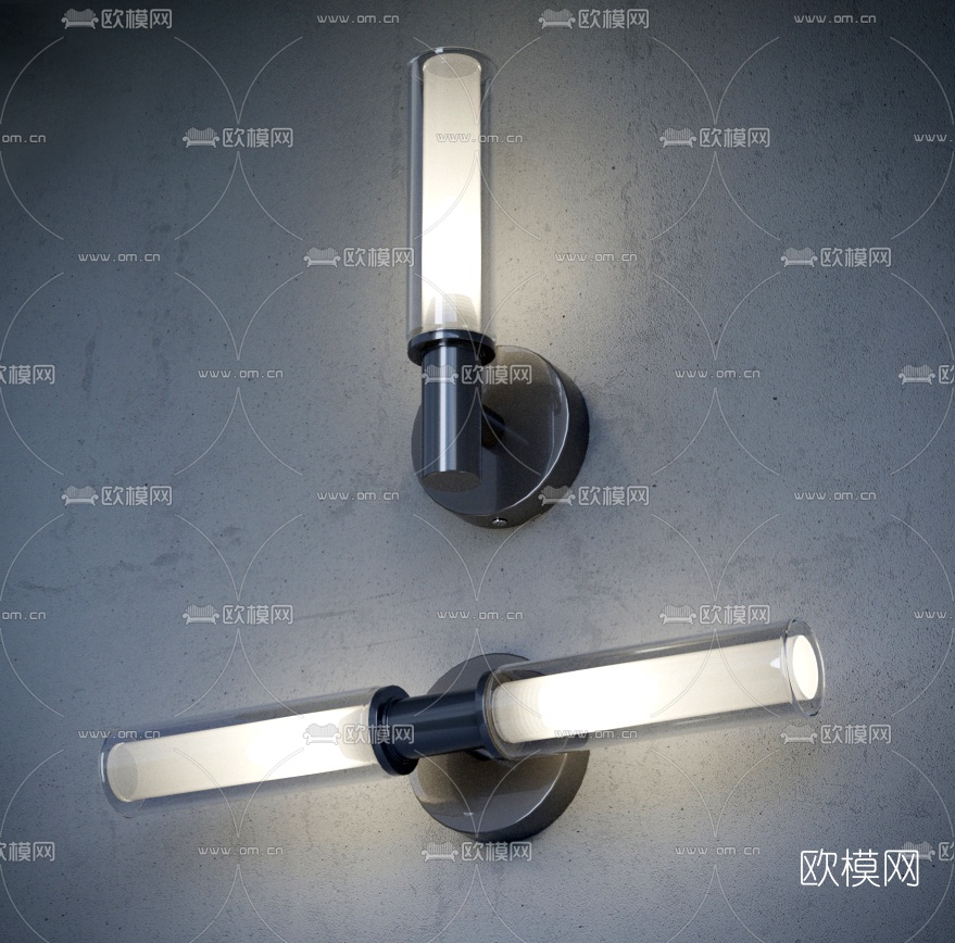 现代金属壁灯组合3d模型