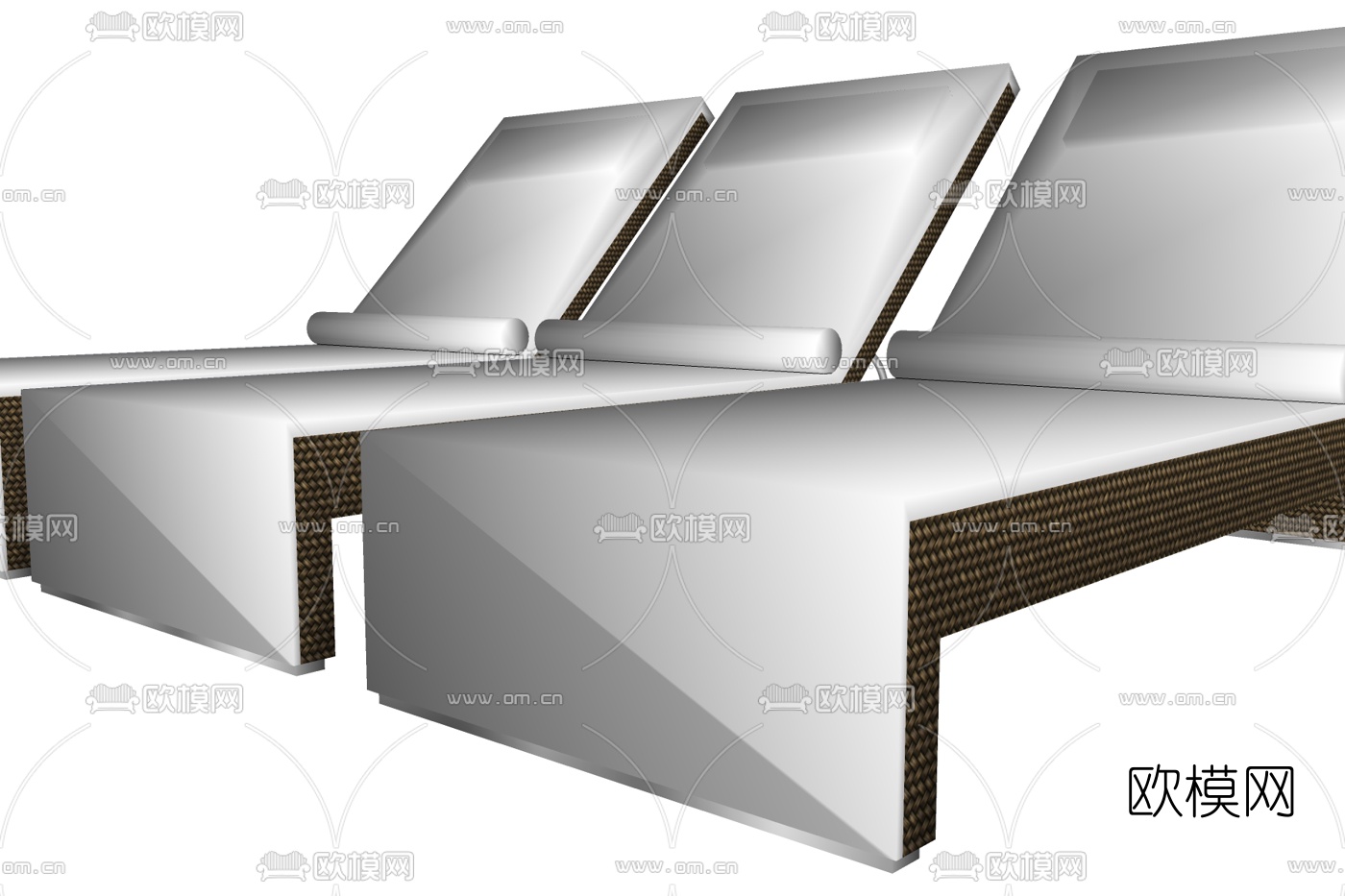 现代布艺躺椅免费su模型下载