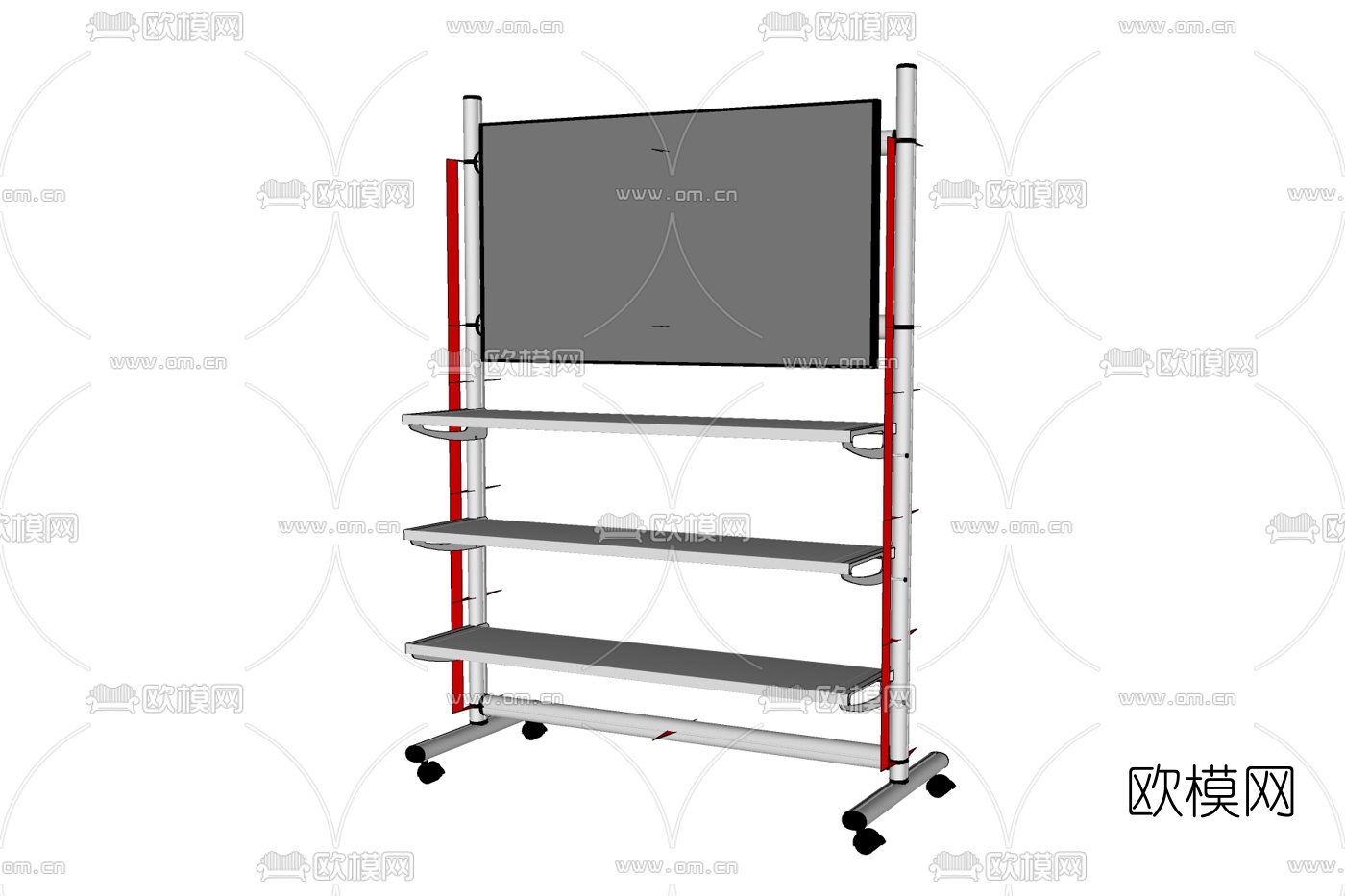 现代超市货架展架免费su模型下载