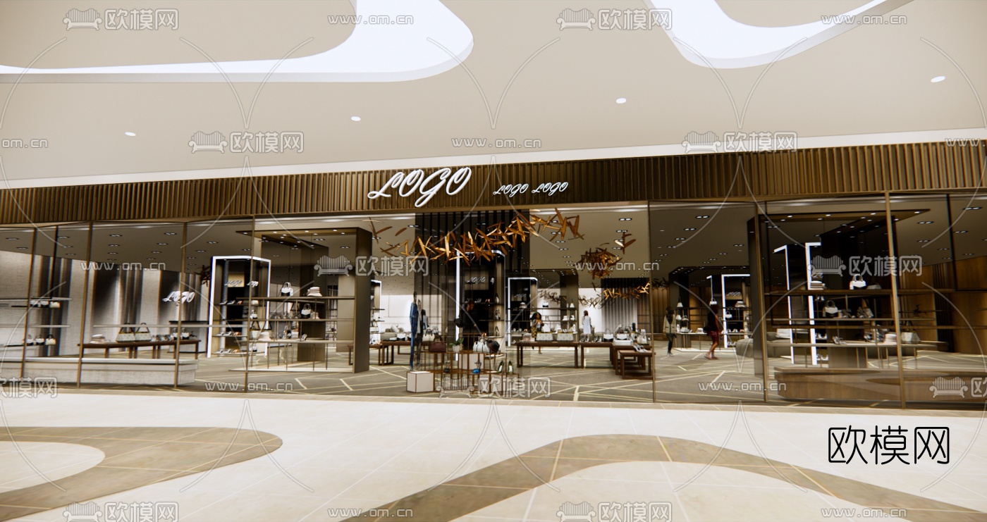 现代商场服饰专卖店su模型