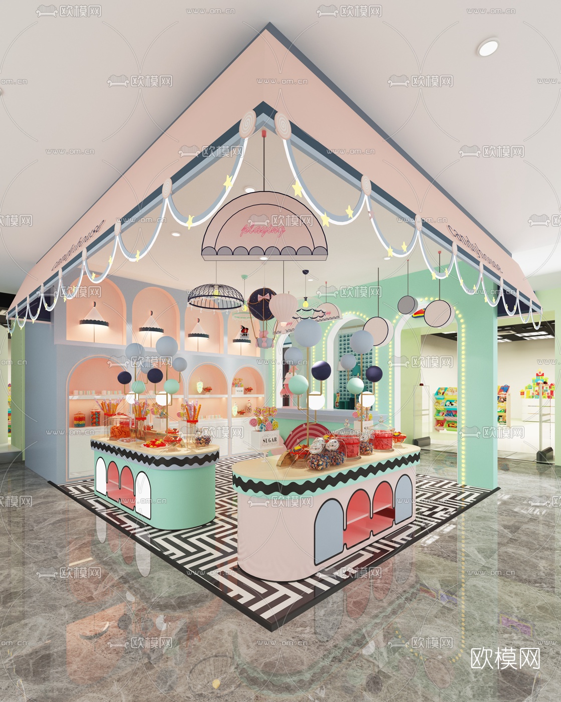 现代商场糖果店3d模型