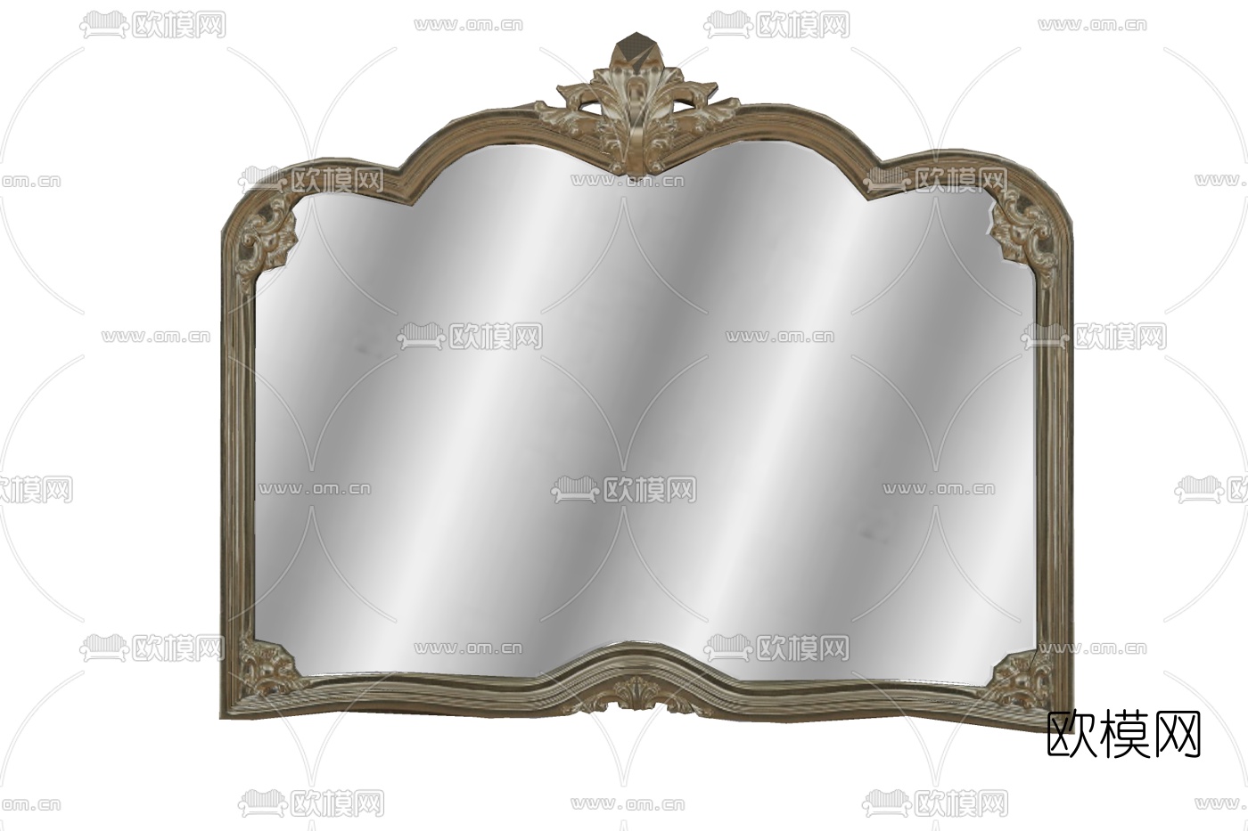 欧式金属镜子免费su模型下载