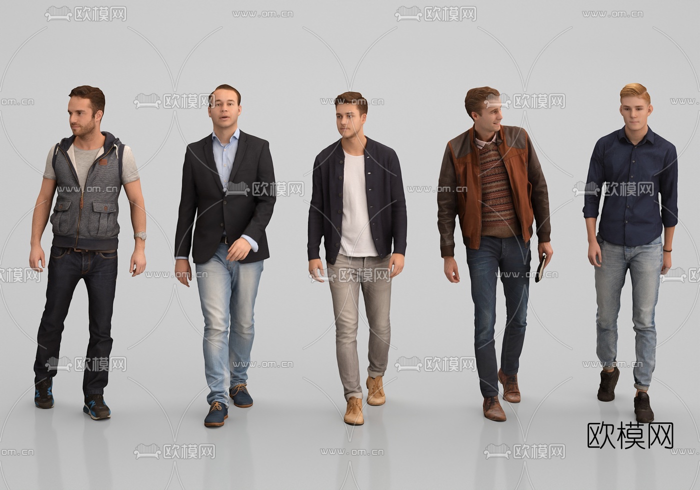 现代欧美男人3d模型下载