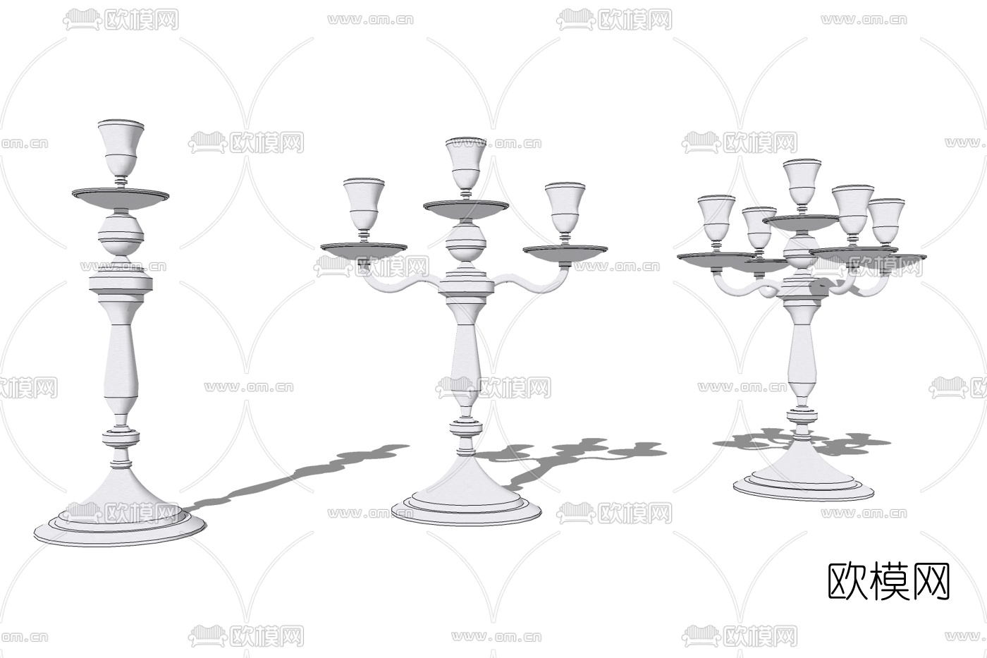 欧式金属烛台灯免费su模型下载