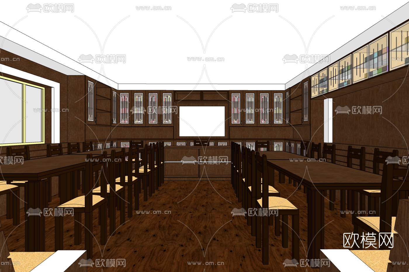 现代快餐店免费su模型下载